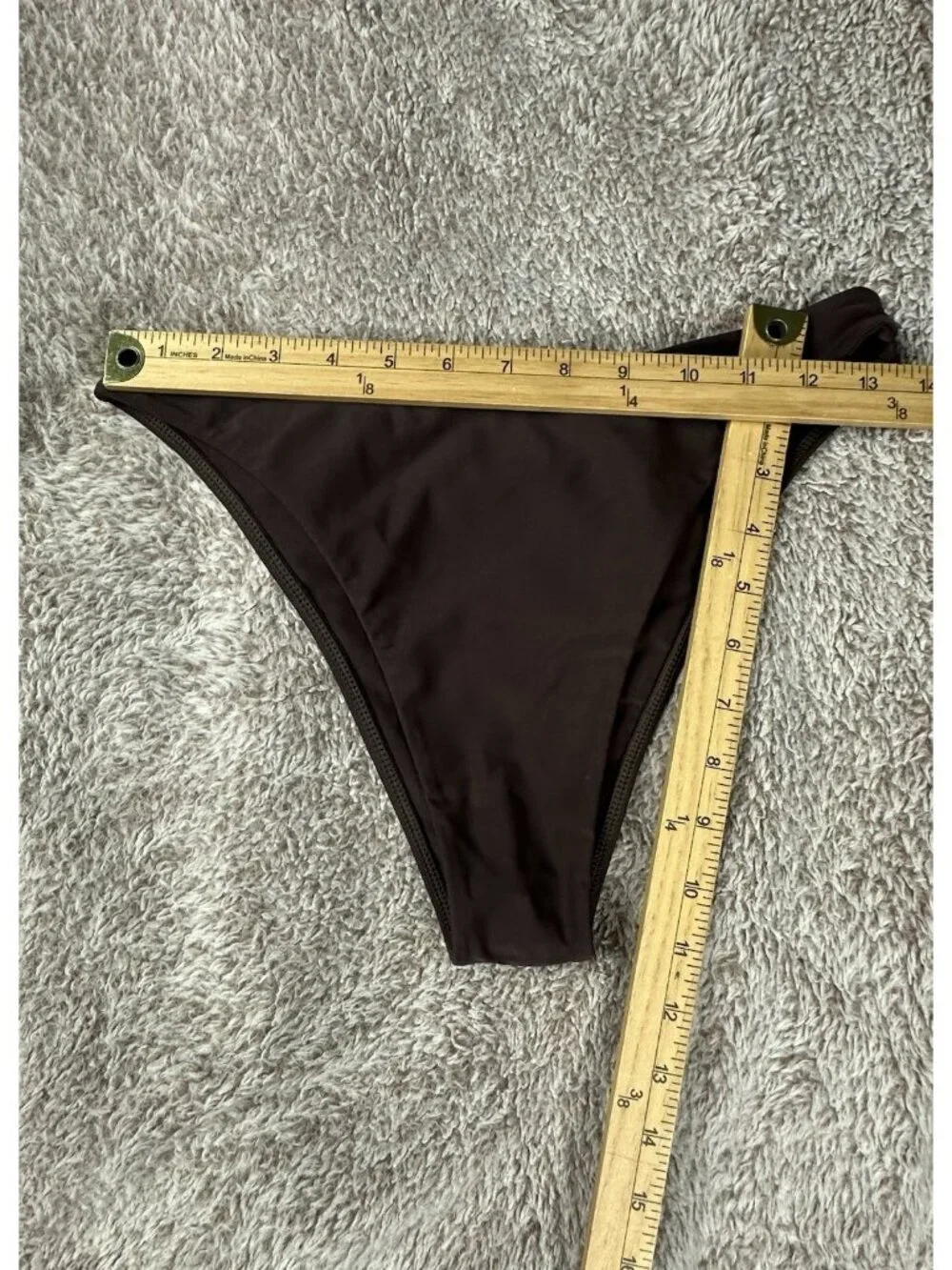 Nyud Swim Women Brown Bikini Bottoms Size Large L High Cut Cheeky Swimsuit NWOT
